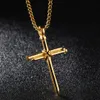 Whole Titanium Steel Cast Steel Cross Pendant for Men Punk Style Personality Male Necklace Accessories213Y