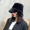 Foux Bucket Hat Winter Women Thickened Artificial Mink Hair Beige Female Warm Ladies Designer Fishman Fluffy Plush 2020322a