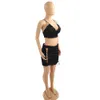 NOUVEAU Designer Femmes Robe Ensembles D'été Sexy Spaghetti Strap V Cou Crop Top et Bandage Moulante Jupe Deux Pièces Ensembles Night Club Porter Des Vêtements En Gros 10040