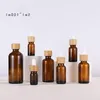 Bamboo Lids Empty Essential Oil Bottle 5ml 10ml 15ml 20ml 30ml 50ml 100ml Amber Glass Pipette Bottles For Cosmetics Pvjdk