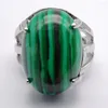 Cluster Anneaux Vert Malachite Pierre Ovale Perle GEM Bague Bijoux Pour Femme Cadeau Taille 8X265