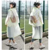 Jaktjackor mode kvinnor transparent eva plast man regnrock resa vattentät regnkläder vuxen kan hålla ryggsäck regnrock