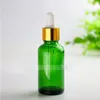 440pcs 30ml Green Glass Dropper Bottle 30 ml with Black Silver Gold Caps 1OZ Glass Cosmetic Bottles Fwrrp