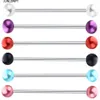 Pearl Acrylic UV Ball Industrial Barbell Earring Stainless Steel Ear bar Piercing Body Jewelry 14G For Sexy Women Men263m