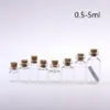 0 5ml 1ml 3ml 5ml Clear Drifting Glass Bottles With Wooden Cork Drift Bottle For Holiday Decoration Christmas Gift Jars219u