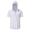 Hommes T-shirts mode taille vêtement coton hommes fitness t-shirt à capuche gilet sweat-shirt sans manches 230720