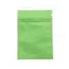 200 pz / lotto Piatto Autosigillante Risigillabile Foglio di Alluminio Sacchetto di Imballaggio Verde Opaco Chiusura con Zip Mylar Candy Polvere Odore a prova di Imballaggio Bag295T