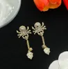 Punk-Gothic-Skelett-Ohrring, Retro-Gold, versilbert, Diamant-Tropfen-Ohrstecker, Ohrstecker, Designer-Ohrringe für Frauen, weiblich, Party, Hochzeit, Schmuck, Geschenk