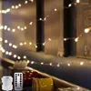 Stringhe 5/10 / 20M LED Lampada da giardino Decorazione natalizia Alimentazione a batteria Telecomando 8 modalità Stringa di luce fata impermeabile Festa di nozze di Natale