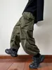 Calças masculinas Calças masculinas pretas de samurai, superdimensionadas, de alta moda, de pelúcia, macacão americano reto de carregamento 230719