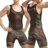 Sexy Unterwäsche für Herren, Höschen, Bodysuit, Höschen, Tarnung, Herrenbekleidung, Bodysuit, Overall, aktive Herren-Bodywear, Wrestli243y