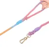 Dog Collars Leashes Handwoven Cotton Rainbow Leash Medium and Large Walking Is Wearresistant for Outdoor or Training 230720