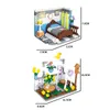 Blocs 4 pièces ville créativité dans jardin chambre étude blocs de construction briques jouets noël fille cadeaux R230720