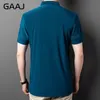 Men's Polos GAAJ Brand Men Polo Shirt Business Striped Tshirt Tops Casual T shirt Regular Fit Tee Social Poloshirt Menswear Stylish Clothing 230719