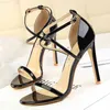 Sandals BIGTREE Patent Leather Women Sandals Sexy High Heels Summer Super High Heels 11 Cm Women Stiletto Sandals Female Party Shoes L230720