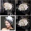 Cappelli Mz-0003-A Cappello di velo Stile francese Sen Retro Fiore immortale Sposa Copricapo Abito Pografia Accessori Fabbrica diretta Drop Consegna Dhdsc