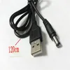 50pcs USB 2 0 A into to 5 5mm x 2 1mm DC Barrel Connector Jack Power Cable 120cm264b