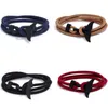 Trendy Multilayer Milan Rope Wrap Viking Armband Whale Tail Ocean Series Anchor armbandsmycken för män Kvinnor gåvor
