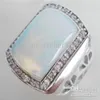 Hela charmiga smycken White Opal Men's Ring 8 9 10234G