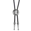 Bolo Ties Mannen Trendy Bolo Tie Retro Shirt Ketting Bolo Kraag Touw Leren Ketting Stropdas Dans Stropdas Ster Wolf Vee Patroon Hanger HKD230719