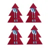 Geschirr Sets 4PCS Weihnachtsbaum Geschirr Halter Messer und Gabel Abdeckung Rot Grün Farbe Wrapper Für Hause Esstisch