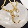 Designer C Letter logo Pendant Necklaces CCity Women silvery chokers Woman Luxury Gold Necklace Jewelry 787