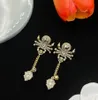 Punkowy gotycki szkielet nurkowania retro złoto srebrne plastowane diamentowe krople kolczyki stadningowe dla kobiet impreza imprezowa biżuteria ślubna prezent
