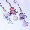 Honkai Star Rail Mobile Phone Straps Silver Wolf Pom-Pom Yanqing Qingque Acrylic Pendant Mobile Phone Accessories Anime Gifts L230619