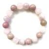 MG0866 Natural A Grad 10 MM Kunzite Armband Rose Quartz Rhodonite Yoga Mala Armband Women's Natural Gemstone Armband320f