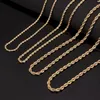 Guldfylld halsbandskedja för män Kvinnor Rope Högkvalitativa smyckekedjor257o