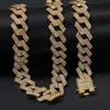 Iced Out Miami Cuban Link Corrente Masculina Correntes De Ouro Rosa Colar Grosso Pulseira Moda Hip Hop Jóias 284T