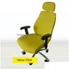 Chair Covers Set Office Ers Stretch Spandex Computer Swivel Seat Armrest Gaming Case Sillas Gamming Drop Delivery Home Garden Textil Dhabz
