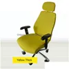 Ensemble de housses de chaise Bureau Ers Stretch Spandex Ordinateur Siège pivotant Accoudoir Gaming Case Sillas Gaming Drop Delivery Home Garden Textil Dhabz