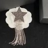 Classic Tassel Chain Brooch Corsage Diamond Exaggerate Big Star Brooches Pin Designer Suit Lapel Breastpin for Men Women Wedding Party Jewelry