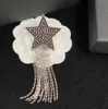 Klassisk Tassel -kedja Brosch Corsage Diamond överdriver Big Star Brosches Pin Designer Suit Lapel Breastpin For Men Women Wedding Party Jewelry