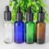 Frascos cuentagotas de vidrio de colores de 30 ml con tapas a prueba de niños y punta de gota para 30 ml de aceite Eliquid Hltur