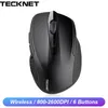 Tecknet Optical Wireless Mouse 2600DPI 2 4GHz Cordless Ergonomics Möss med USB -mottagare Dator Mause för Desktop Notebook PC LJ2687