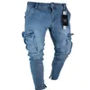 Nieuwe Heren Jeans Verontruste Ripped Biker Moderne Jeans Slim Fit Motorcycle Biker Denim Jeans Mode Stylist Potlood Pants216y