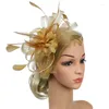 Hair Clips Banquet Feather Pins Headdress Wedding Party Bridal Tiara Women Fascinators Clip Ladies Accessory Head Band