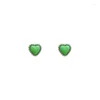 أقراط مسمار U-Magical Vrudent Green Love Heart Elings للنساء