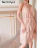 Sexy Pyjamas Sexy Lace Night dress V-Neck Sleepwear Skirt Nightgown Sleeveless Nightdress Ladies Nightwear Summer Homewear SLP00305 230720