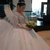 Mangas compridas 2019 Vestidos de Noiva de Cristal Apliques Vestidos de Noiva Princesa Plus Size Vestidos de Noiva Árabe231q