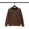 Spring Womens Sweater Long Sleeve Pullover Round neck striped Knitted High End Jacquard knitting Sweaters Coats Tops