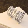INS Top Selling Fashion Jewelry 925 Sterling Silver Pave White Sapphire CZ Diamond Gemstones Party Women Women Brud Clip Earrin211t