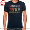Mannen T-shirts Vintage Verontruste In 1969 Verjaardagscadeau Shirt Mannen Retro Gemaakt T-Shirt Aankomst Zomer Kleding Casual TeeShirt