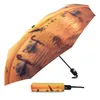 Umbrellas Swan Bird Lake Sunset Fully-automatic Rain Umbrella For Women Male Foldable Sun Printed Eight Strands