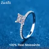 1-2CT princesse coupe Moissanite bague de fiançailles VVS incolore Solitaire diamant promesse mariée ensembles bague pour femmes bijoux de mariage