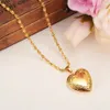 Valentines Gift Heart Locket Blank space Pendant Necklace Women Jewelry 18k Yellow Gold GF Filled Romantic Fancy242L