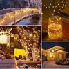 Cordes vacances fête de mariage chambre Patio LED fil de cuivre guirlande lumineuse fée lampe télécommande étanche arbre de noël décoration