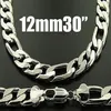 Fashion Men's Necklace 1pcs King-Size Men's Figaro Chains 925 Sliver Necklace 12mm 30inch 76cm 291F